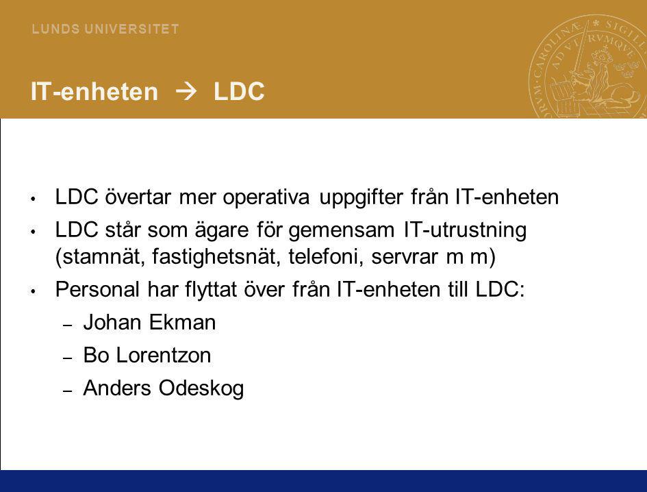 IT-enheten  LDC LDC övertar mer operativa uppgifter från IT-enheten