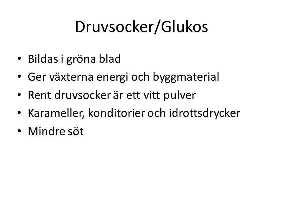 Druvsocker/Glukos Bildas i gröna blad