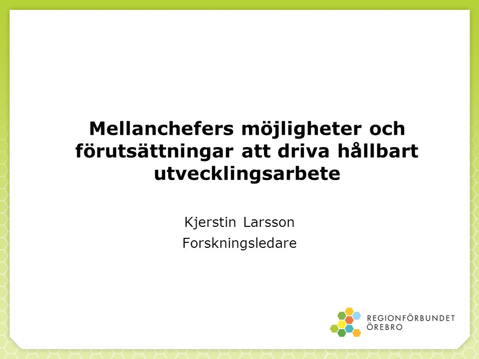Kjerstin Larsson Forskningsledare