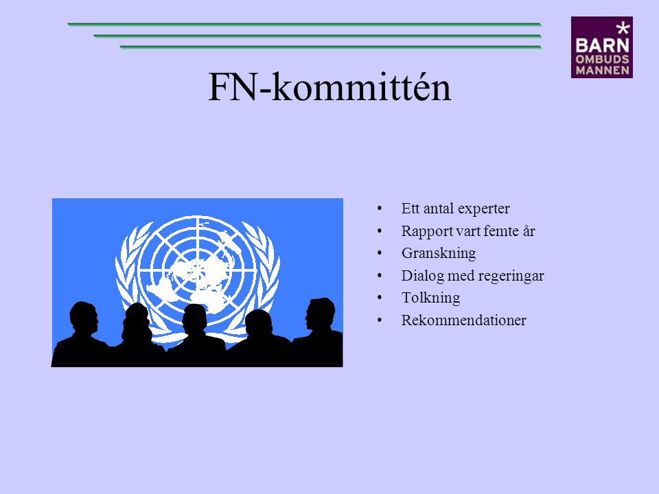 FN-kommittén Ett antal experter Rapport vart femte år Granskning