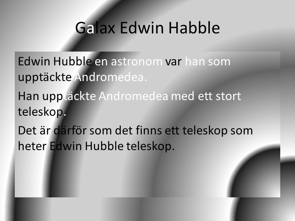 Galax Edwin Habble