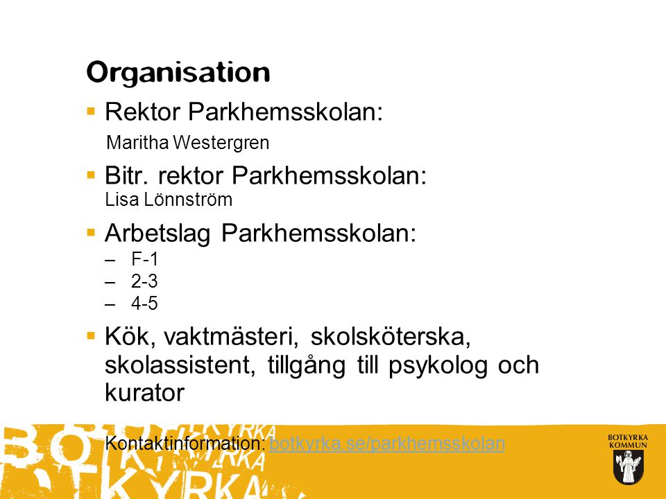 Rektor Parkhemsskolan: Bitr. rektor Parkhemsskolan: Lisa Lönnström