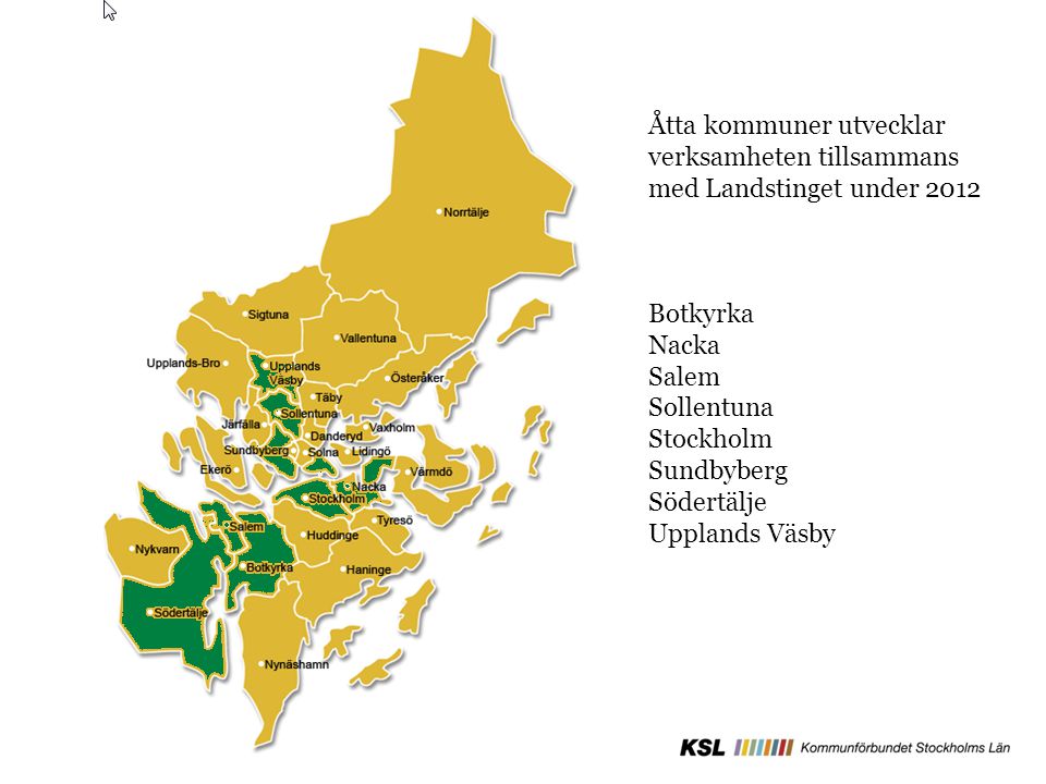 Åtta kommuner utvecklar verksamheten tillsammans med Landstinget under 2012