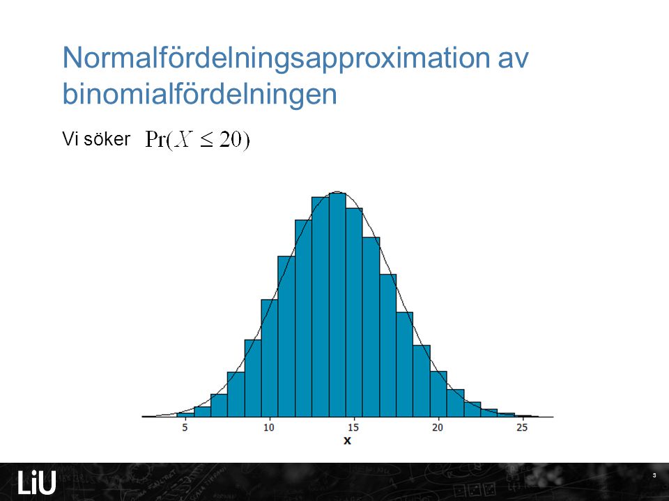 Normalfördelningsapproximation av binomialfördelningen