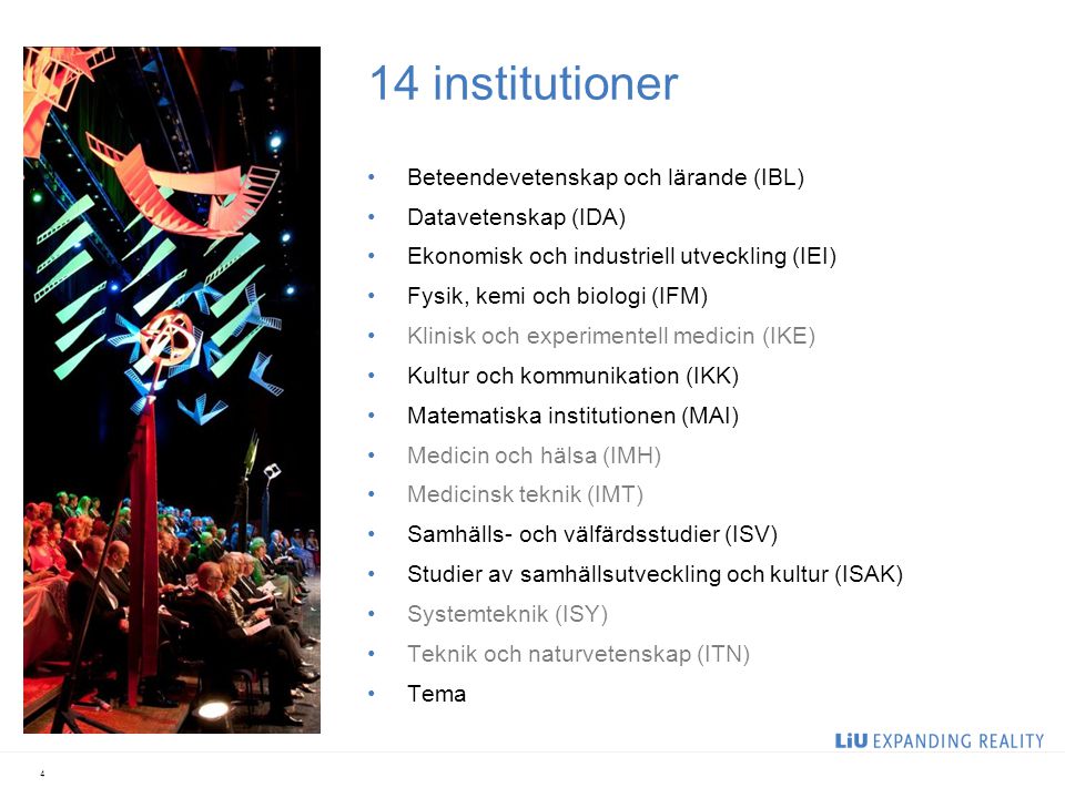14 institutioner Beteendevetenskap och lärande (IBL)