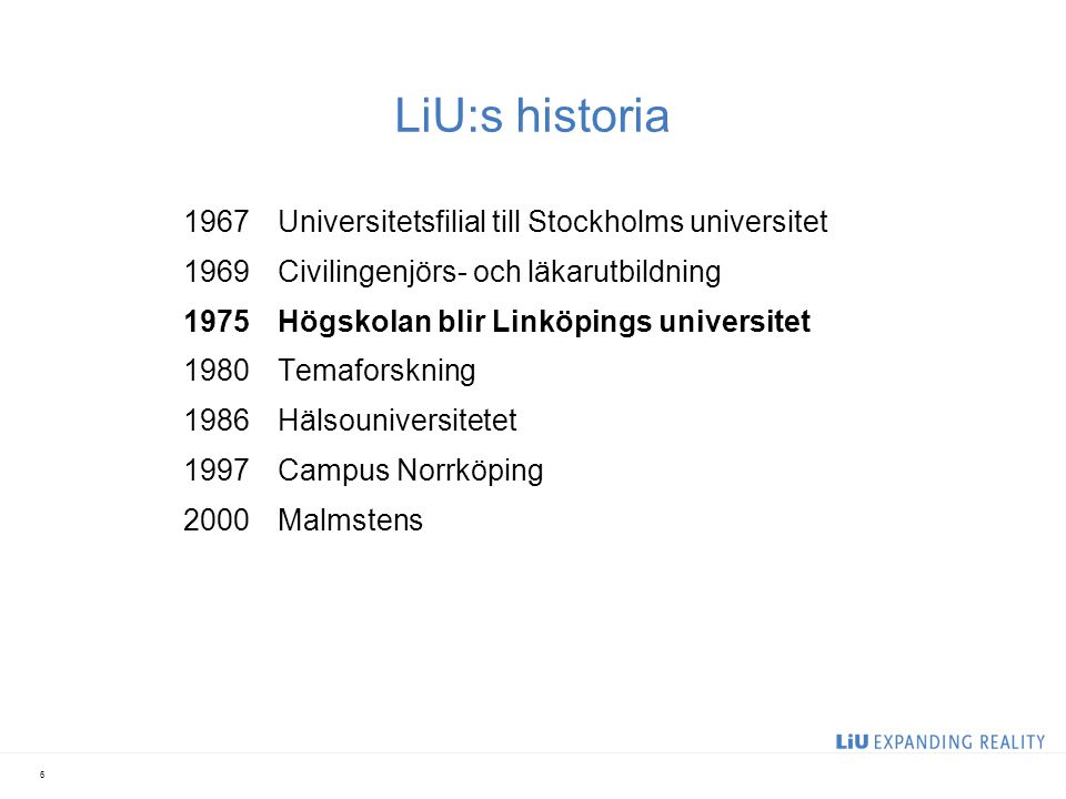LiU:s historia.