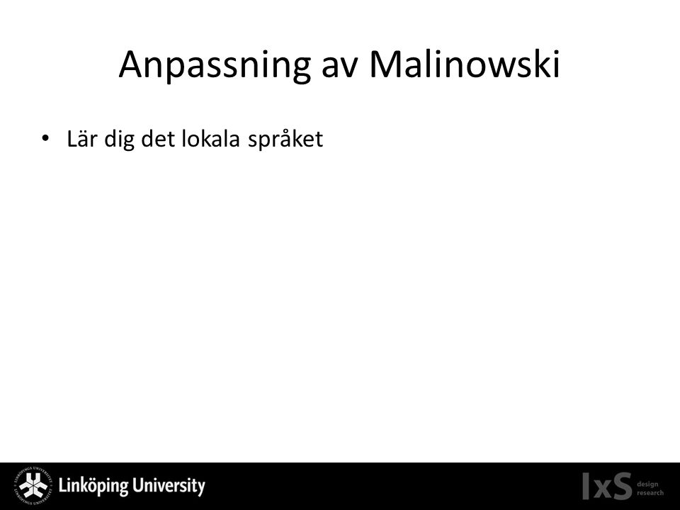 Anpassning av Malinowski