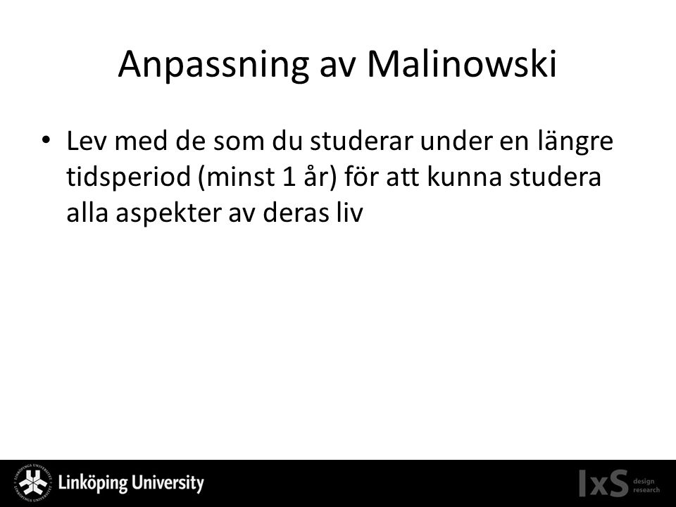 Anpassning av Malinowski