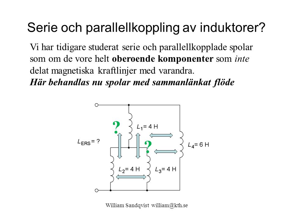 Serie och parallellkoppling av induktorer