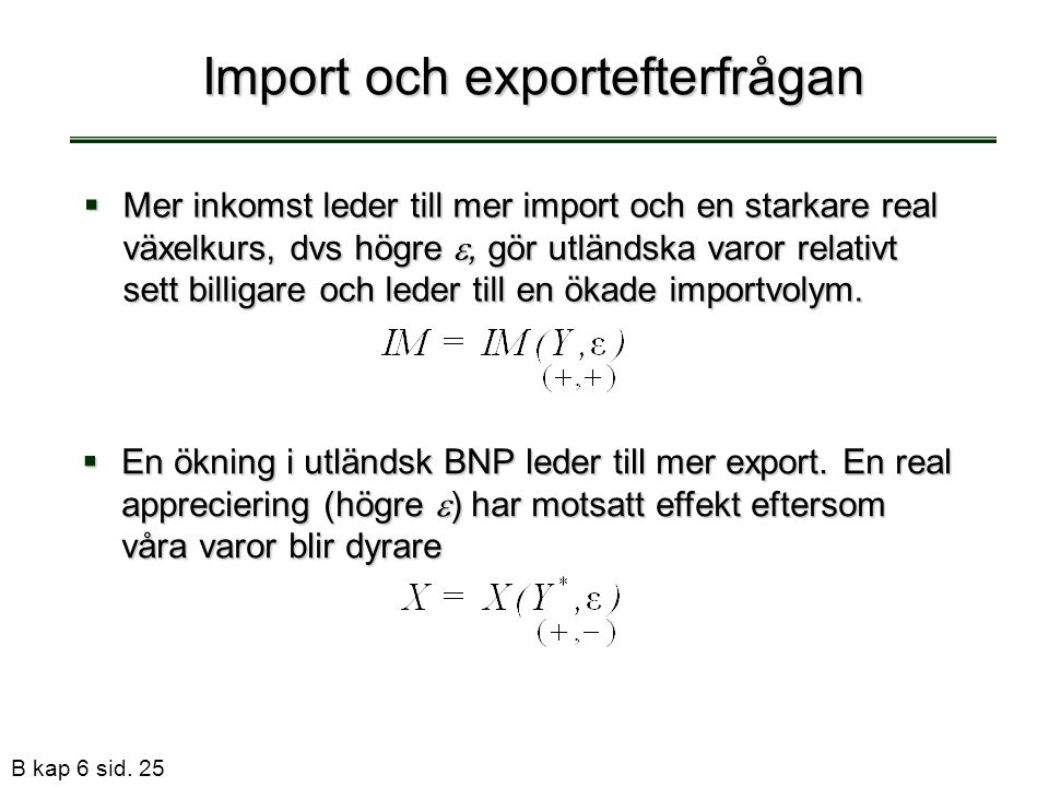 Import och exportefterfrågan
