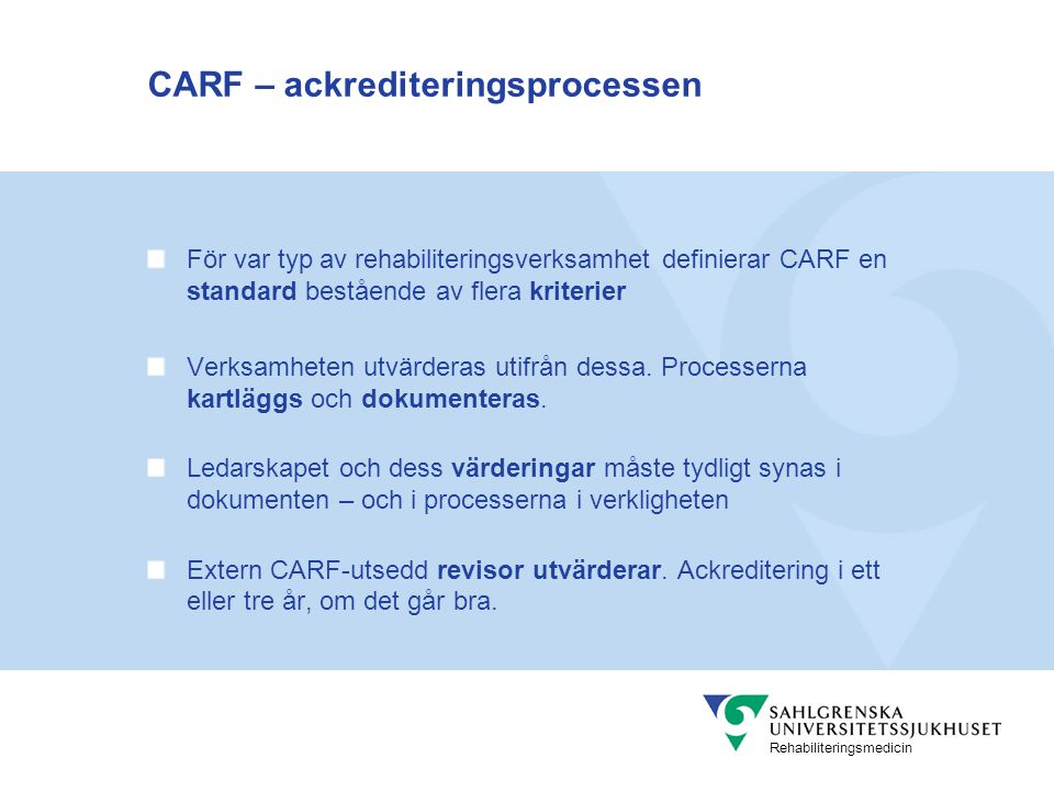 CARF – ackrediteringsprocessen