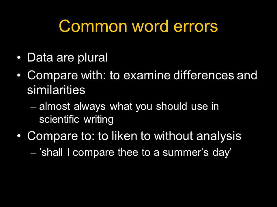 Common word errors Data are plural