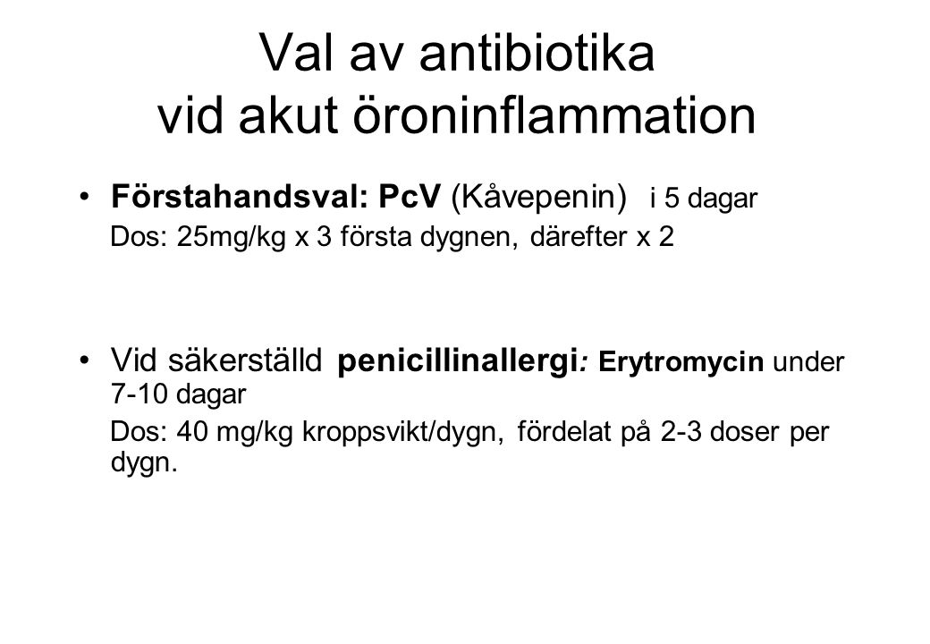 Val av antibiotika vid akut öroninflammation