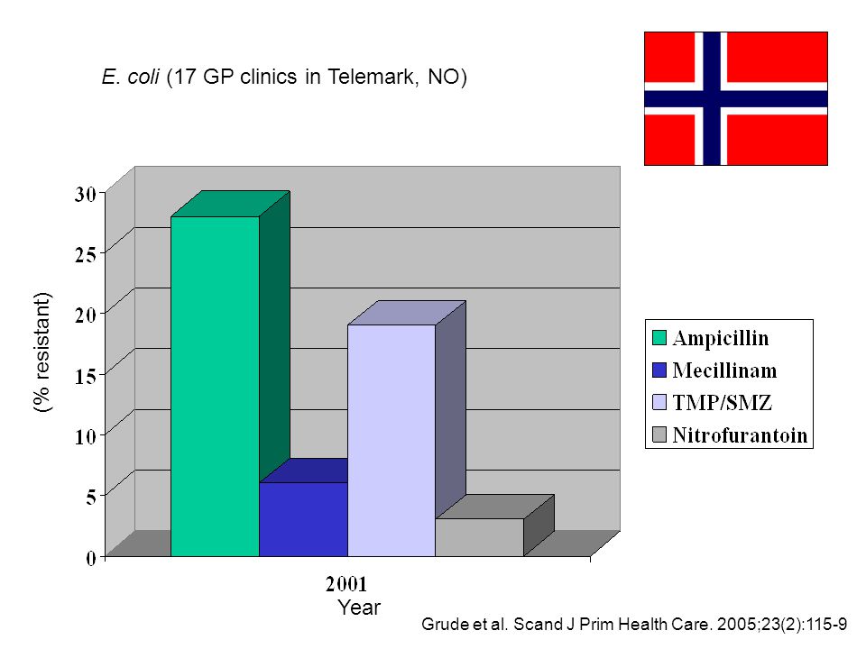 E. coli (17 GP clinics in Telemark, NO)