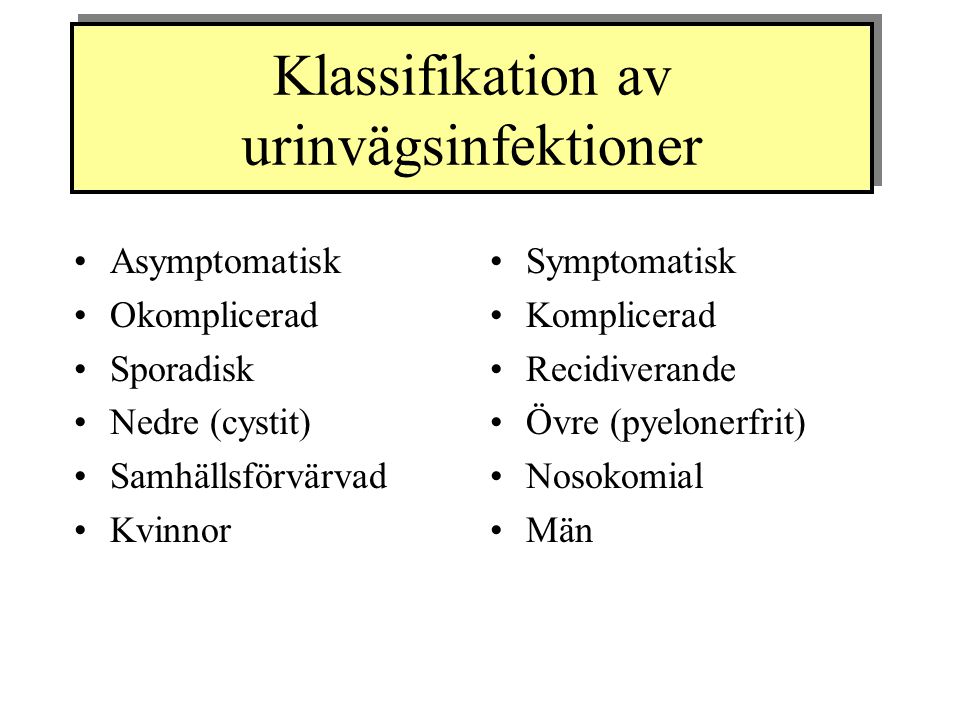 Klassifikation av urinvägsinfektioner