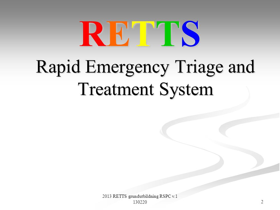 RETTS Rapid Emergency Triage and Treatment System