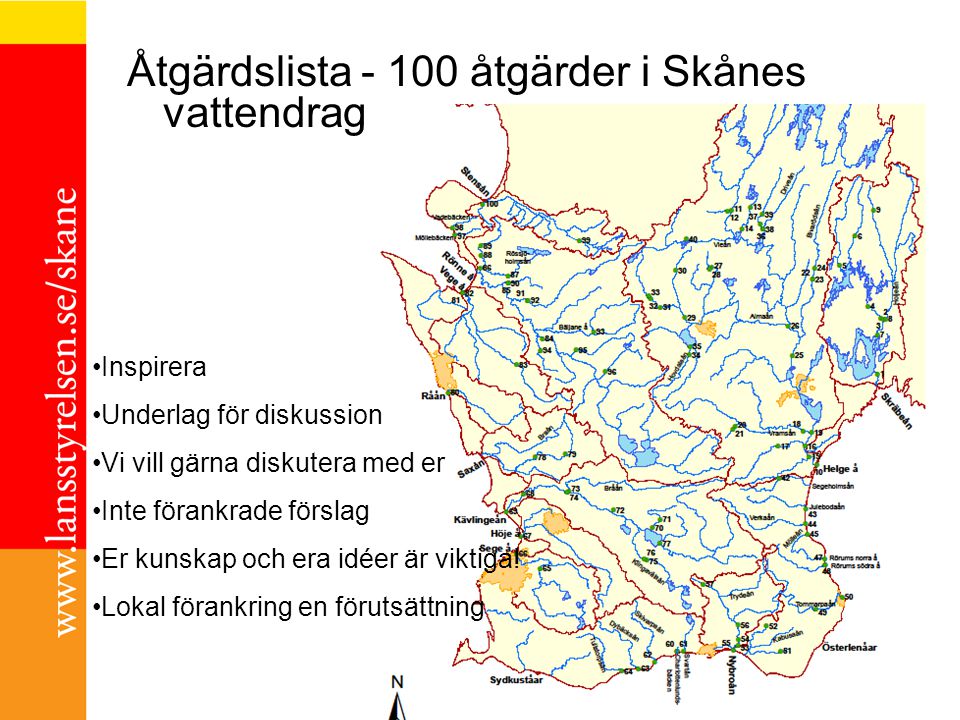 Åtgärdslista åtgärder i Skånes vattendrag