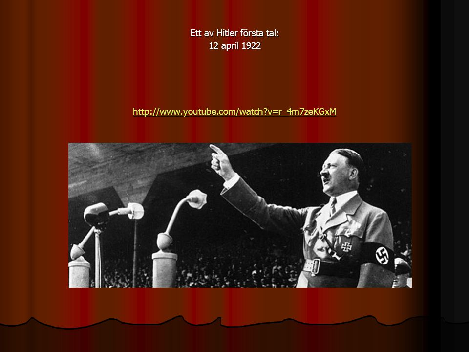 Ett av Hitler första tal: