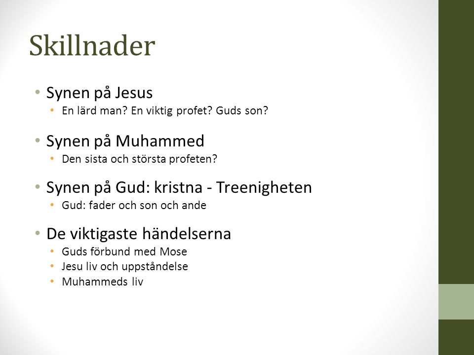 Skillnader Synen på Jesus Synen på Muhammed