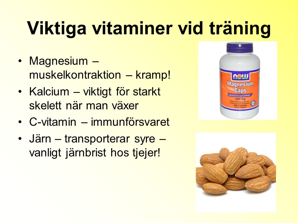Viktiga vitaminer vid träning