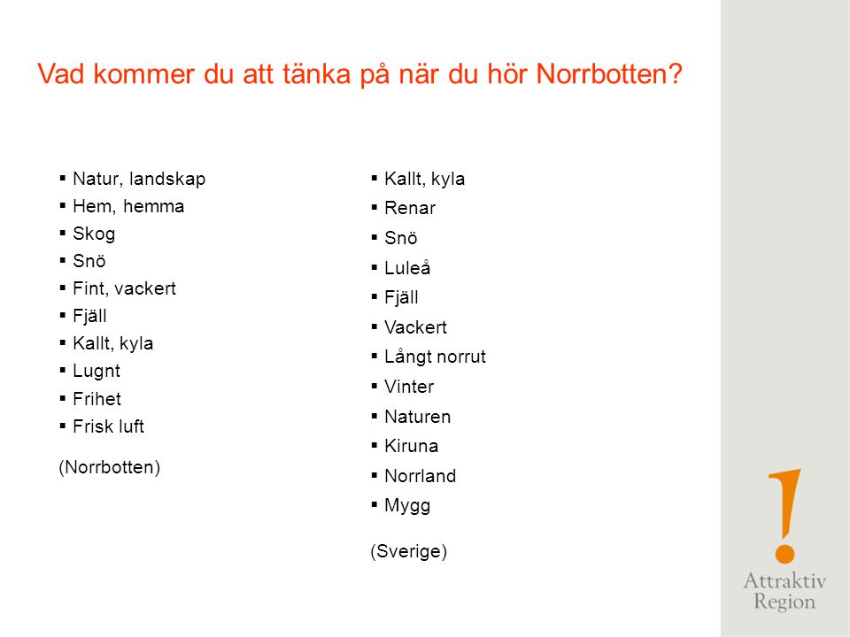 Vad kommer du att tänka på när du hör Norrbotten