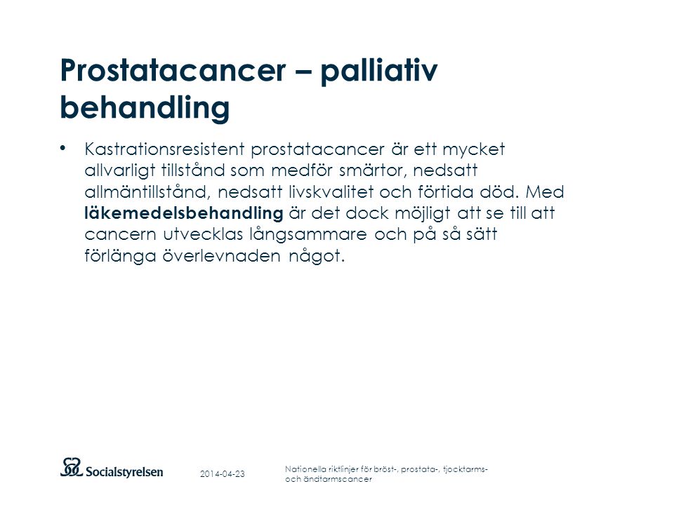 Prostatacancer – palliativ behandling