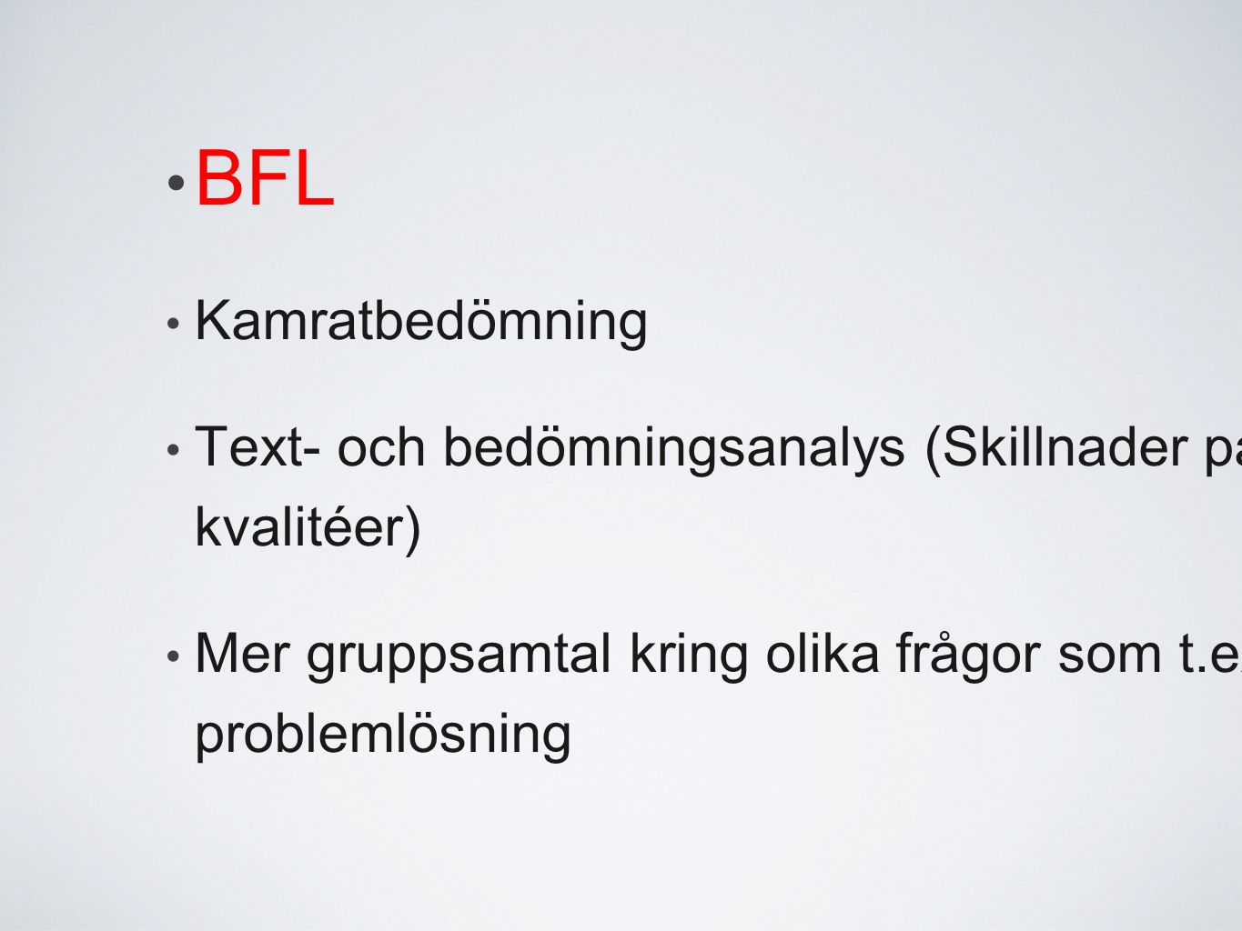 BFL Kamratbedömning.