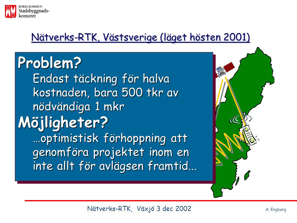 Nätverks-RTK, Västsverige (läget hösten 2001)