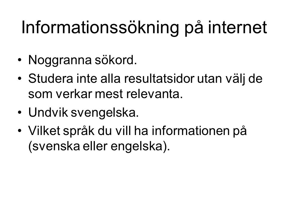 Informationssökning på internet