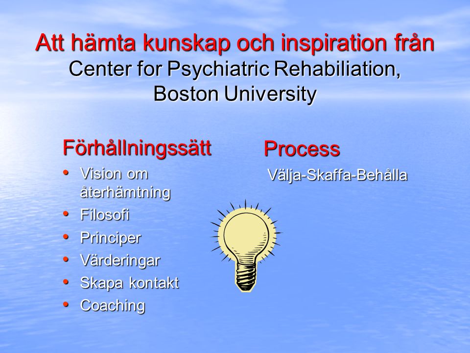 Att hämta kunskap och inspiration från Center for Psychiatric Rehabiliation, Boston University