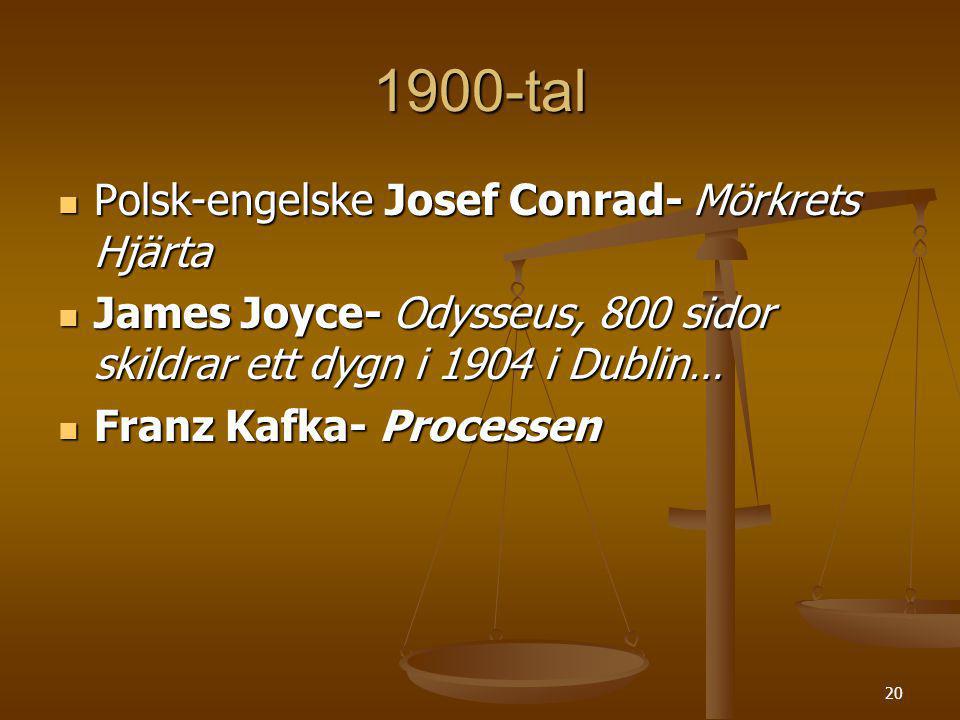 1900-tal Polsk-engelske Josef Conrad- Mörkrets Hjärta