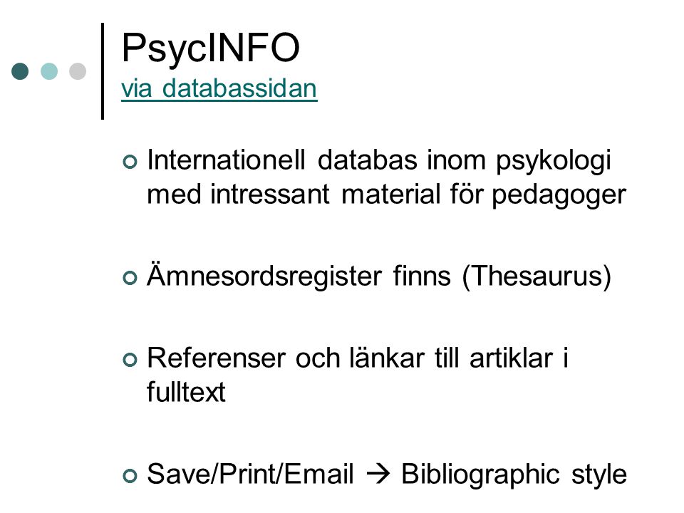 PsycINFO via databassidan