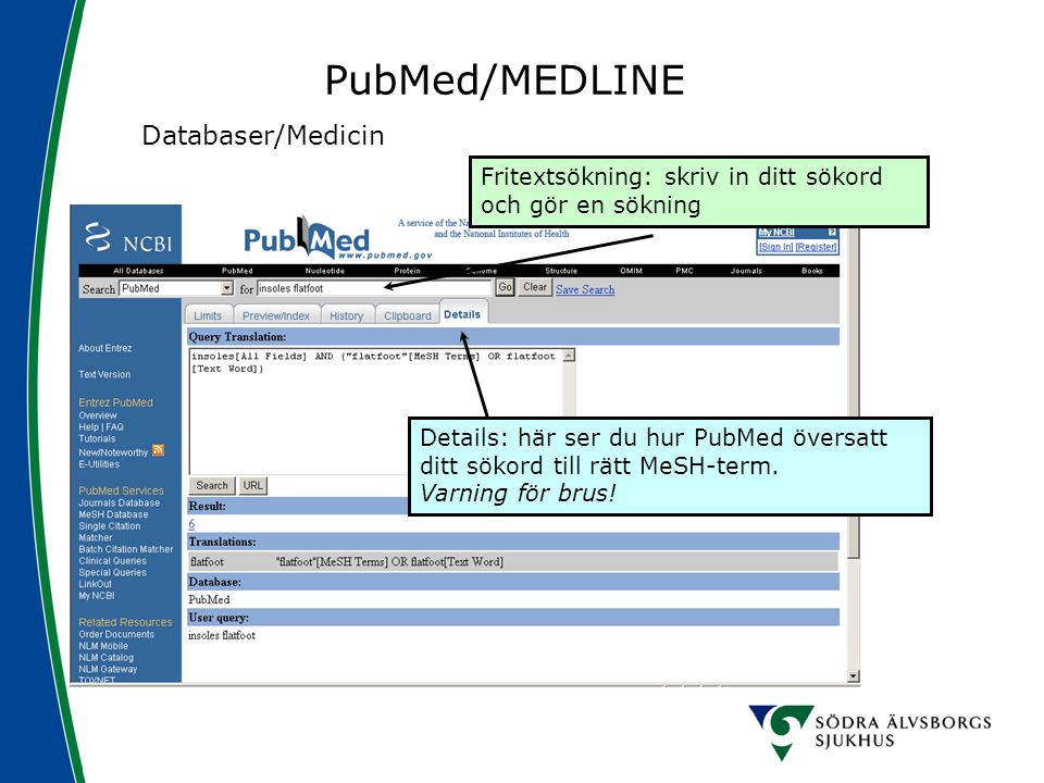 PubMed/MEDLINE Databaser/Medicin