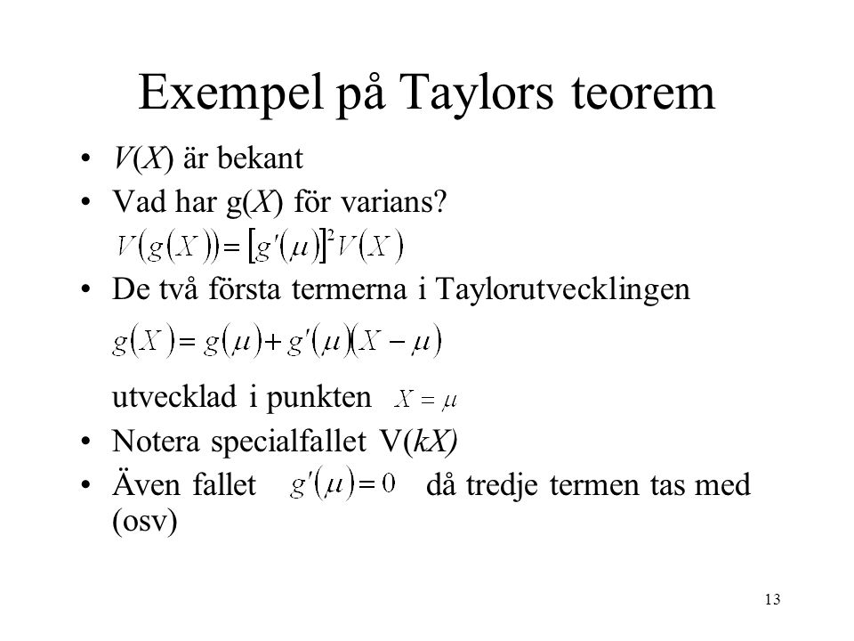Exempel på Taylors teorem