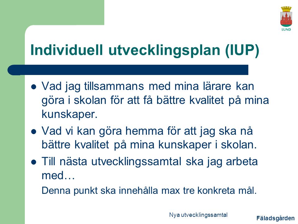 Individuell utvecklingsplan (IUP)