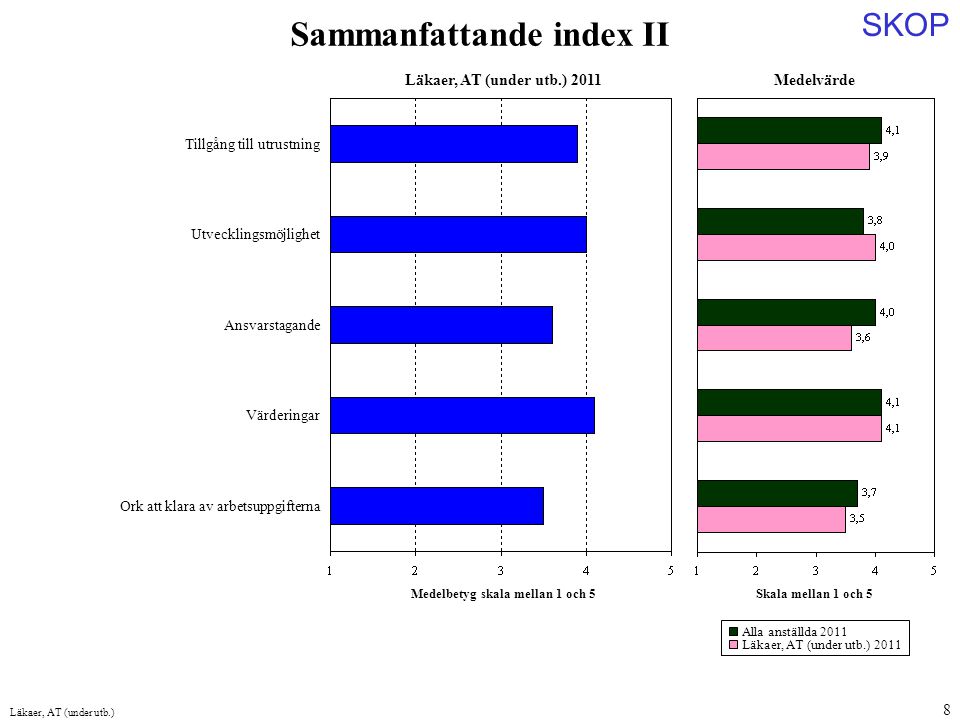 Medelbetyg skala mellan 1 och 5 Sammanfattande index II