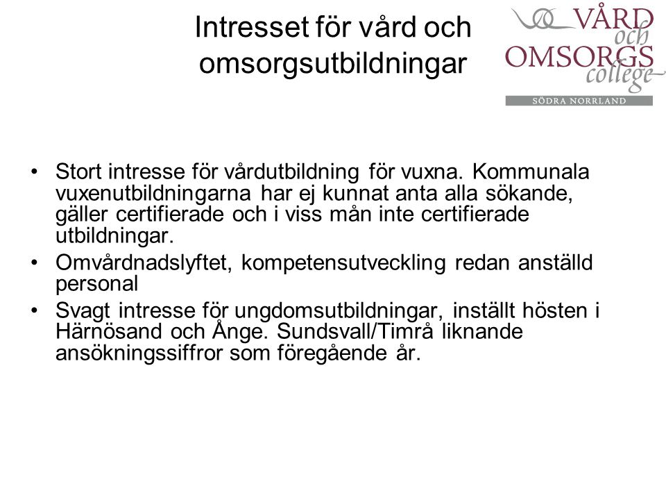 Vilka Ansvarar Ytterst För Vård Och Omsorgscollege I Sverige? - Ppt ...