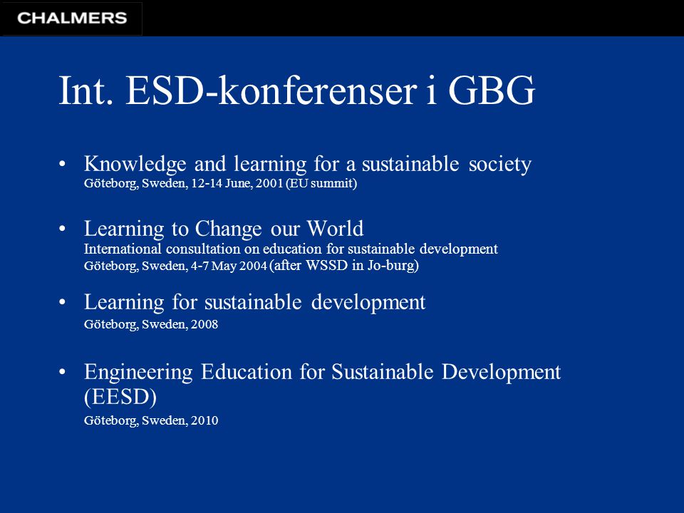 Int. ESD-konferenser i GBG