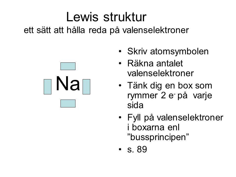 Lewis struktur ett sätt att hålla reda på valenselektroner