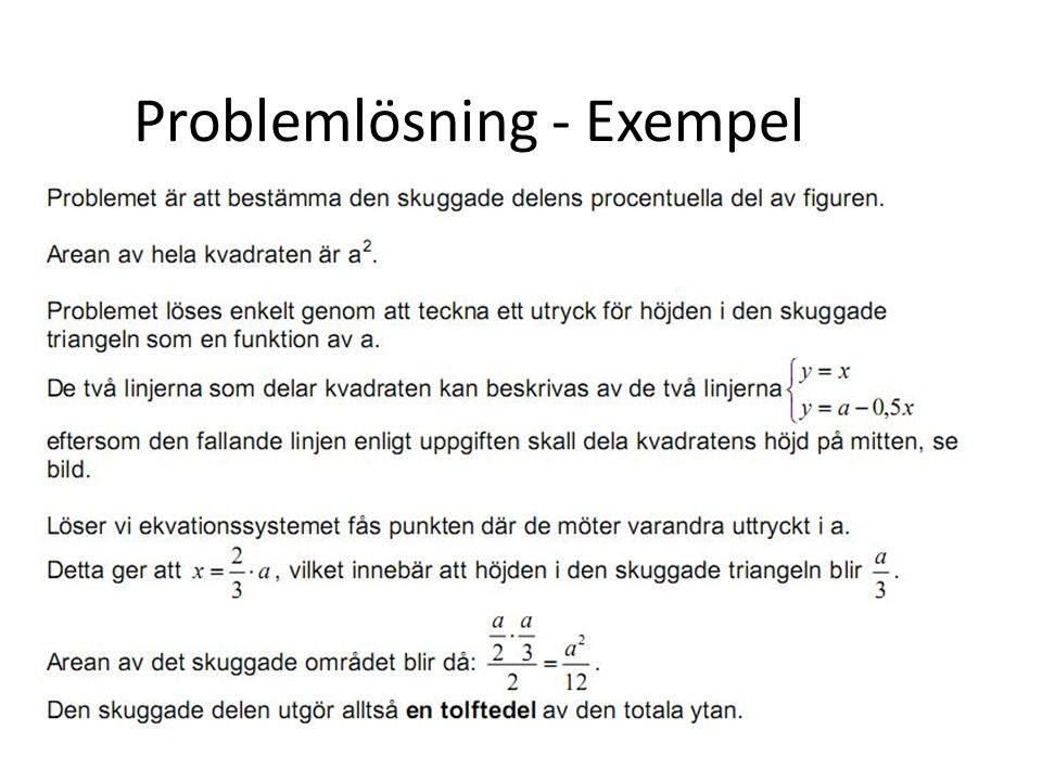 Problemlösning - Exempel