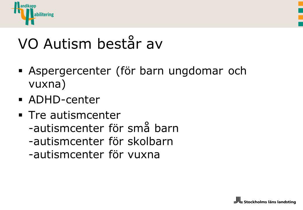 VO Autism består av Aspergercenter (för barn ungdomar och vuxna)