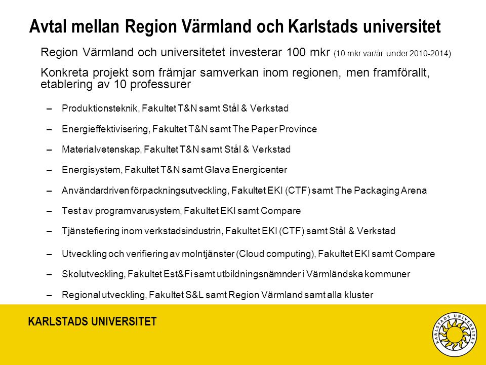 Avtal mellan Region Värmland och Karlstads universitet