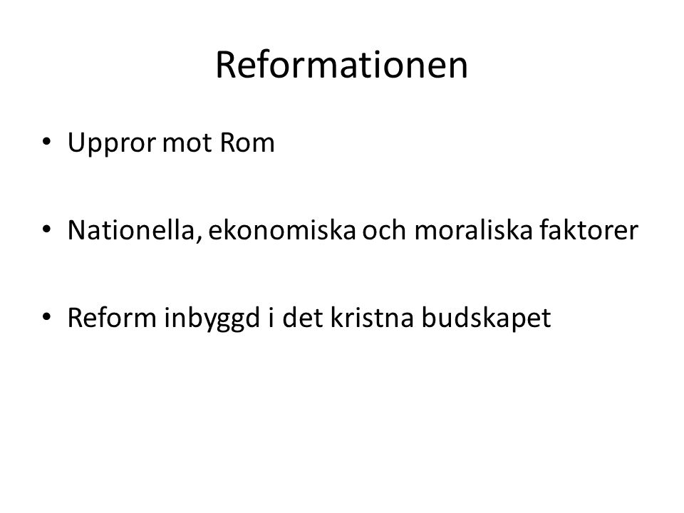 Reformationen Uppror mot Rom