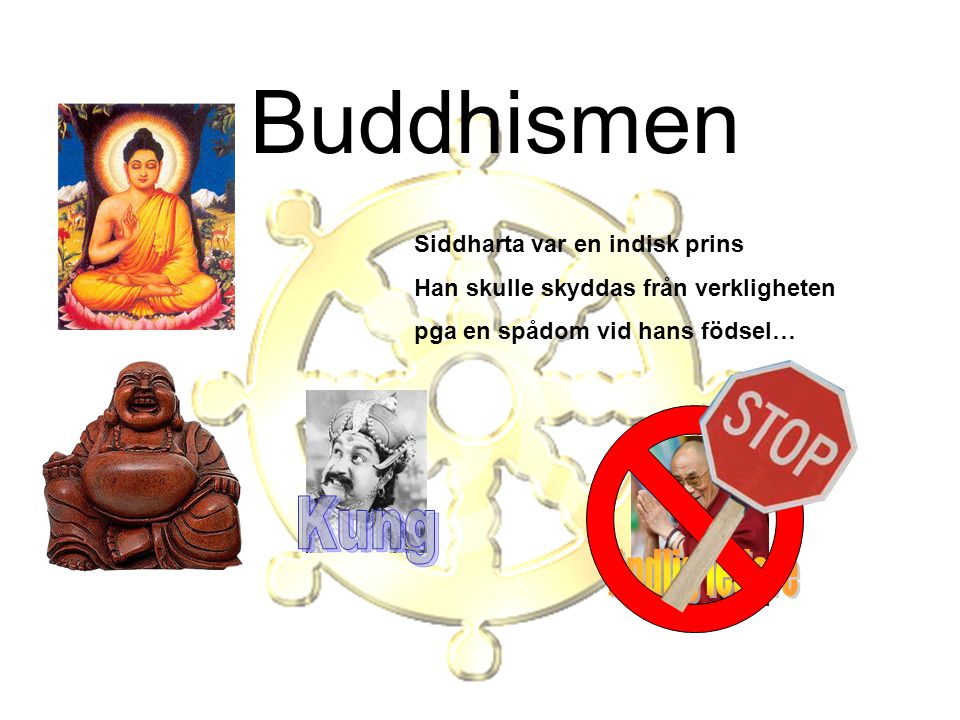 Buddhismen Kung Andlig ledare Siddharta var en indisk prins