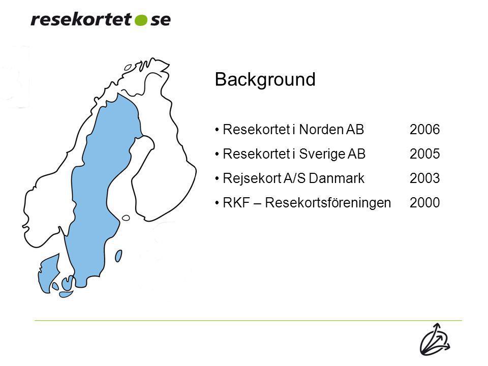 Background Resekortet i Norden AB 2006 Resekortet i Sverige AB 2005