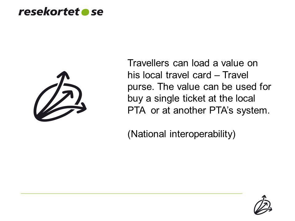 Travellers can load a value on his local travel card – Travel purse