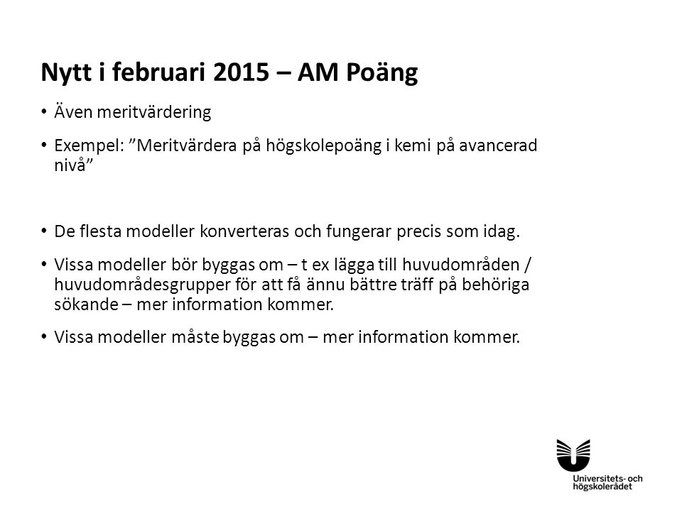 Nytt i februari 2015 – AM Poäng