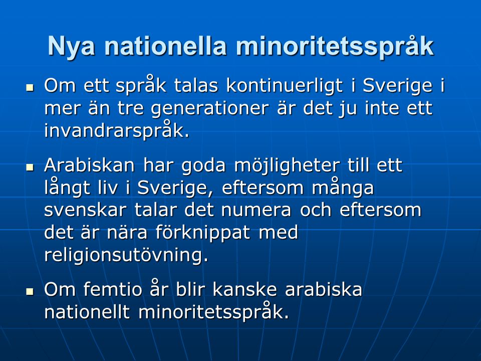 Nya nationella minoritetsspråk
