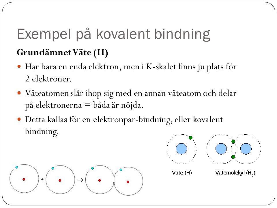 Exempel på kovalent bindning