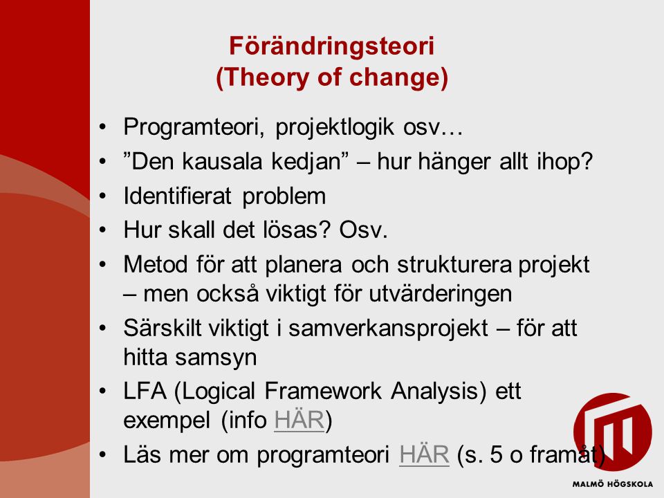 Förändringsteori (Theory of change)